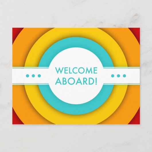 retro welkome aan boord briefkaart (Voorkant)