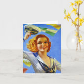 Retro Welkome van de de cruisereis van het Huis Kaart (Gele Bloem)