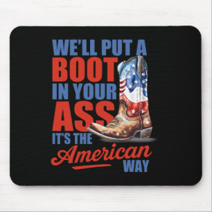 Retro We'll Put A Boot Western Cowgirl Usa Vlag 4t Muismat