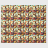Retro Welsh Corgi Cardigan Schilderij Cadeaupapier (Vlak)