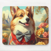 Retro Welsh Corgi Cardigan Schilderij Muismat (Voorkant)