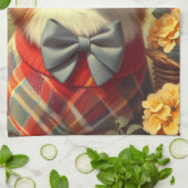 Retro Welsh Corgi Cardigan Schilderij Theedoek (Gevouwen)