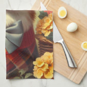 Retro Welsh Corgi Cardigan Schilderij Theedoek (Quarter Fold)