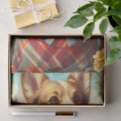 Retro Welsh Corgi Cardigan Schilderij Tissuepapier (Geschenk)