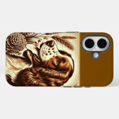 Retro Welsh Springer Spaniel Bruin Witte Kunst Case-Mate iPhone Case (Achterkant (horizontaal))