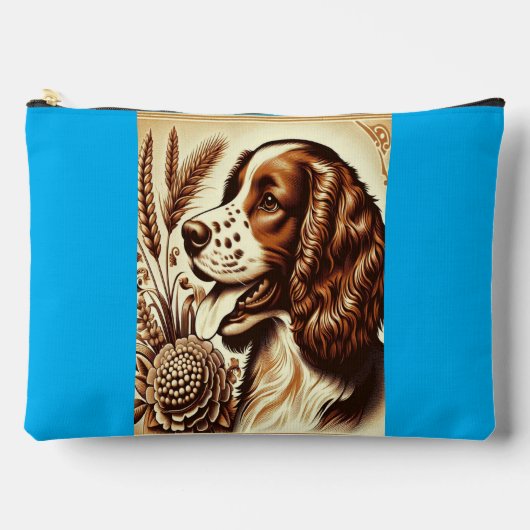 Retro Welsh Springer Spaniel Bruin Witte Kunst Etui (Voorkant)