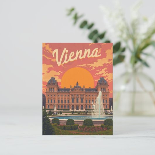 Retro Wenen Reizen Briefkaart (Staand voorkant)