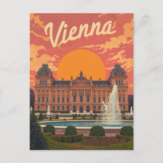 Retro Wenen Reizen Briefkaart (Voorkant)