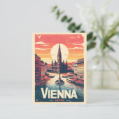 Retro Wenen stad oostenrijk geschenken Briefkaart (Staand voorkant)