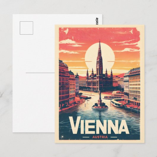 Retro Wenen stad oostenrijk geschenken Briefkaart (Voorkant / Achterkant)
