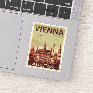 Retro Wenen stad Oostenrijk skyline cadeaus Sticker