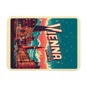 Retro Wenen stad Oostenrijk skyline geschenken Magneet (Horizontaal)
