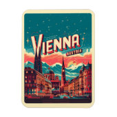 Retro Wenen stad Oostenrijk skyline geschenken Magneet (Verticaal)