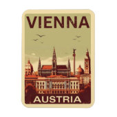 Retro Wenen stad Oostenrijk skyline geschenken Magneet (Verticaal)