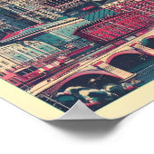 Retro Wenen stad Oostenrijk skyline geschenken Poster (Hoek)