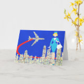 Retro Wenskaart van de Steward Kaart (Gele Bloem)