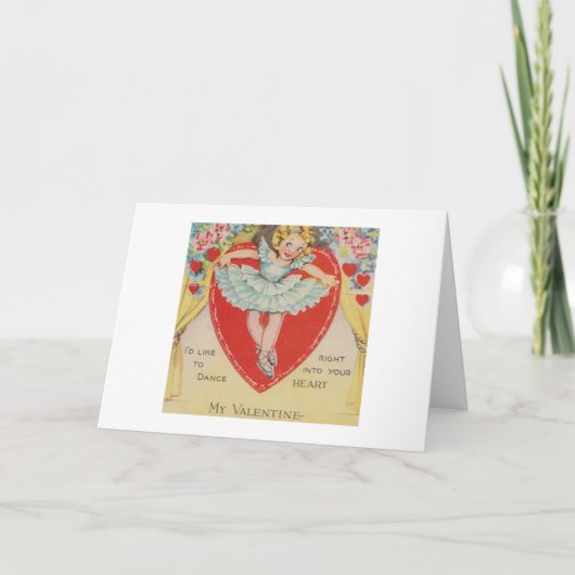 Retro Wenskaart van de Valentijnsdag van de Feestdagen Kaart (Voorkant)