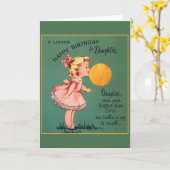 Retro Wenskaart van de Verjaardag van de Kauwgom Kaart (Gele Bloem)