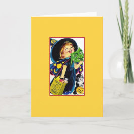 Retro Wenskaart van het Trick or treat van Kaart