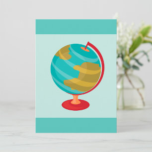 Retro Wereldbol Illustratie  Aarde Kaart