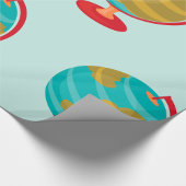 Retro Wereldbol Illustratie  Aarde Kaart Cadeaupapier