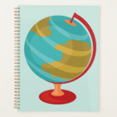 Retro Wereldbol Illustratie  Aarde Kaart Planner (Voorkant)