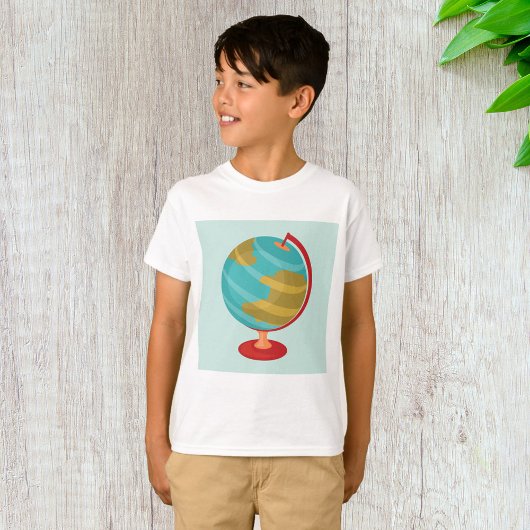 Retro Wereldbol Illustratie  Aarde Kaart T-shirt