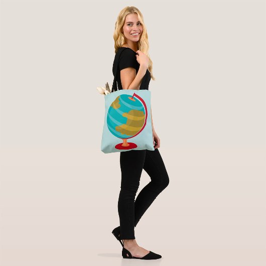 Retro Wereldbol Illustratie  Aarde Kaart Tote Bag
