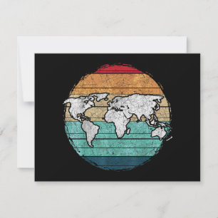 Retro-Wereldkaart Bedankkaart