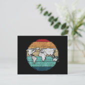 Retro-Wereldkaart Feestdagenkaart (Staand voorkant)