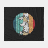 Retro-Wereldkaart Fleece Deken (Voorkant (Horizontaal))