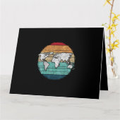 Retro-Wereldkaart Kaart (Gele Bloem)