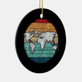 Retro-Wereldkaart Keramisch Ornament (Rechts)