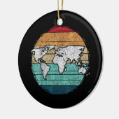 Retro-Wereldkaart Keramisch Ornament (Links)