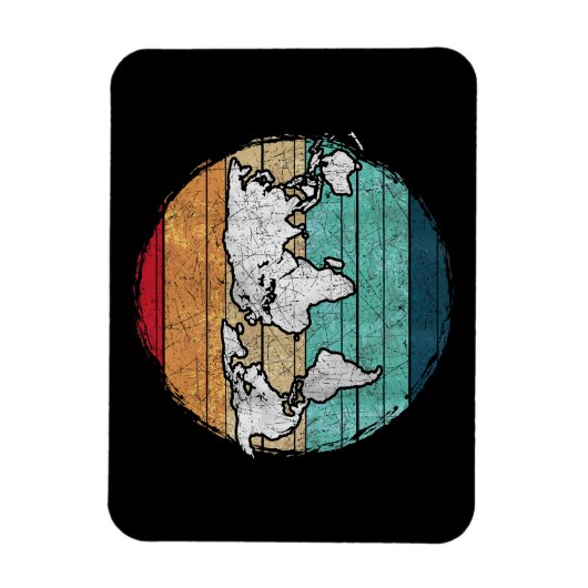 Retro-Wereldkaart Magneet (Verticaal)