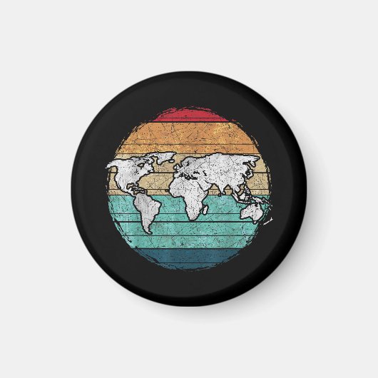 Retro-Wereldkaart Magneet (Voorkant)