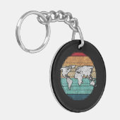 Retro-Wereldkaart Sleutelhanger (Voorkant Links)