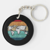 Retro-Wereldkaart Sleutelhanger (Achterkant)