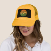 Retro-Wereldkaart Trucker Pet (In situ)
