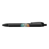 Retro-Wereldkaart Zwarte Inkt Pen (Bovenkant)