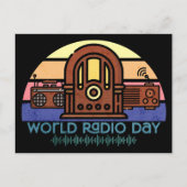 Retro Wereldradiodag Briefkaart (Voorkant)