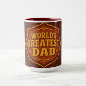 Retro Werelds Beste Papa Badge Mok | Aanpasbaar (Midden)