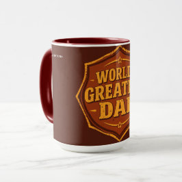 Retro Werelds Beste Papa Badge Mok | Aanpasbaar