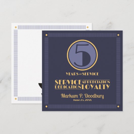 Retro werknemer jubileum aangepaste jaren van dien (Voorkant / Achterkant)