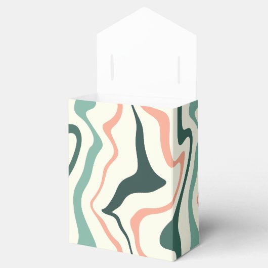 Retro wervelboog munt groen en roze bruiloft bedankdoosjes (Geopend)