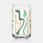 Retro wervelboog munt groen en roze bruiloft blikvorm glas (Links)