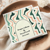 Retro wervelboog munt groen en roze bruiloft servet