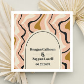 Retro wervelboog roze zwart goud bruiloft servet