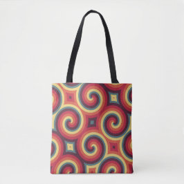 Retro-werveldromenlandschap Tote Bag