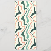 Retro Wervelende Boog Mintgroene Roze Bruiloft Menu (Achterkant)